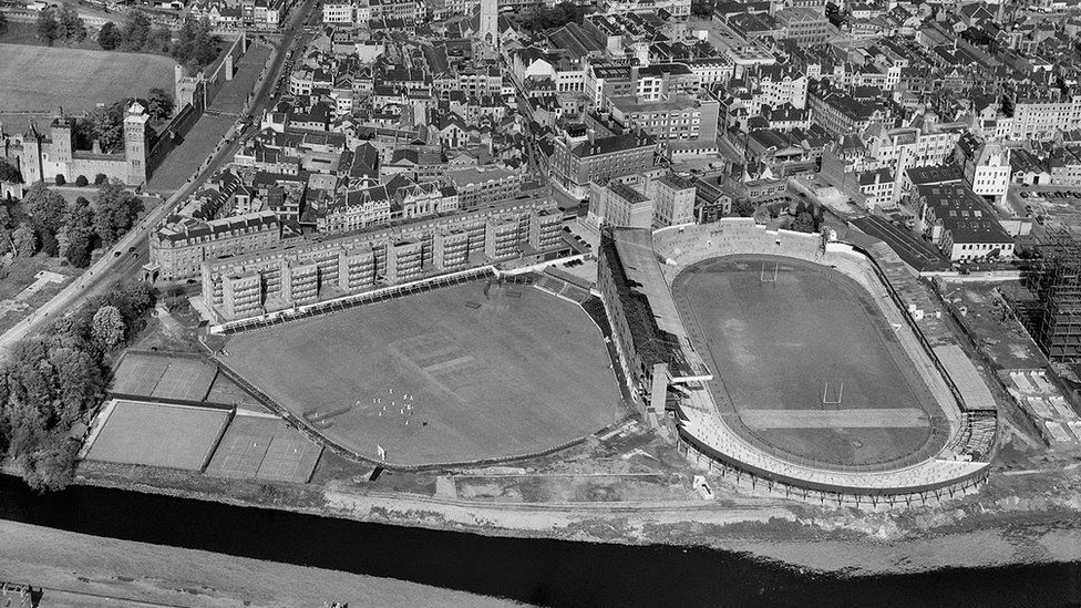 Cardiff Arms Park in 1947