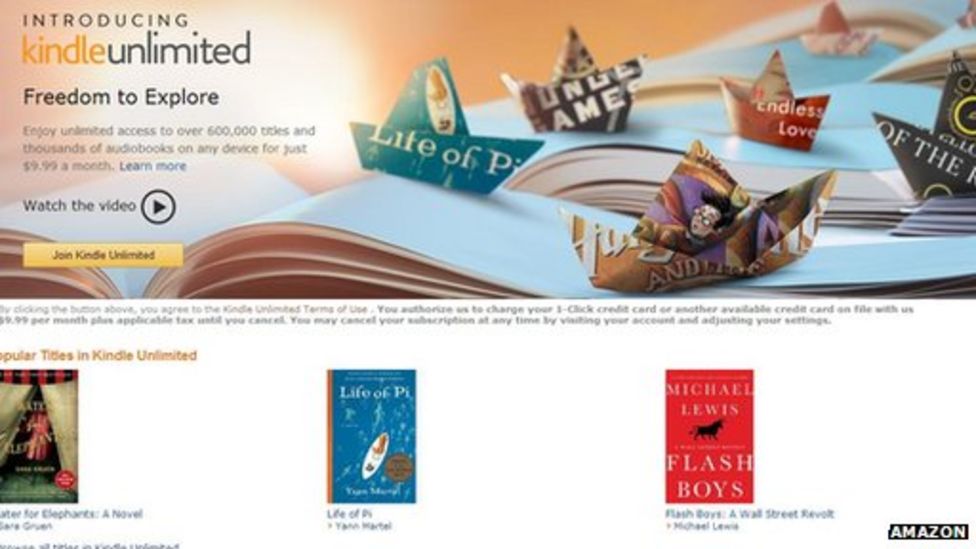 Amazon leaks Kindle Unlimited ebook subscription plan BBC News