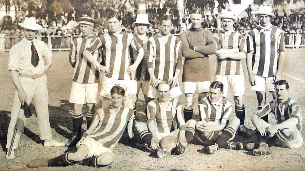 Exeter City Football Club during the South American tour in 1914