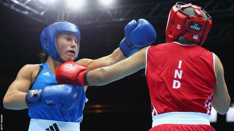 Charlene Jones, who made history as the first female boxer to represent Wales at the Commonwealth Games, lost a split decision against India's Laishram Devi in the lightweight division.