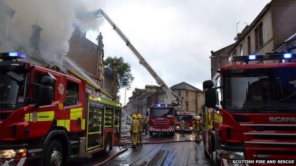 Paisley fire wrecks shop and flats BBC News