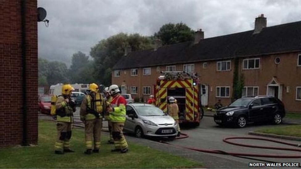 Five taken to hospital after house fire in Abergele - BBC News