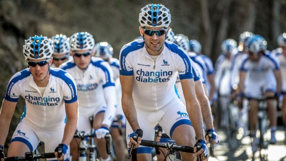 The alldiabetic pro cycling team in the Tour of Britain BBC News