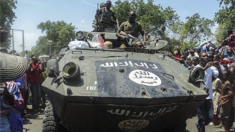 An armoured vehicle recaptured from Boko Haram, Maiduguri, Nigeria - Wednesday 17 September 2014