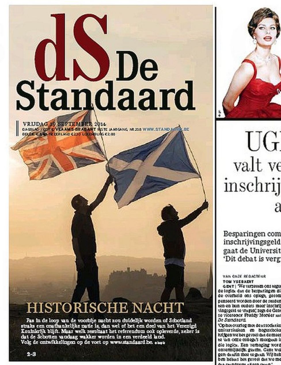 Scottish Referendum No Vote Makes Headlines Across The Globe Bbc News