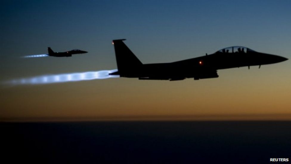 US air strikes in Syria 'destroy IS tanks' BBC News
