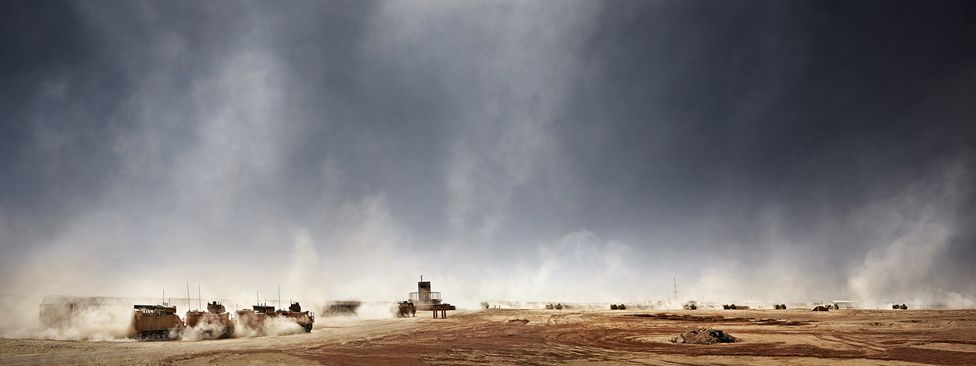 Vehicles in the Afghan desert