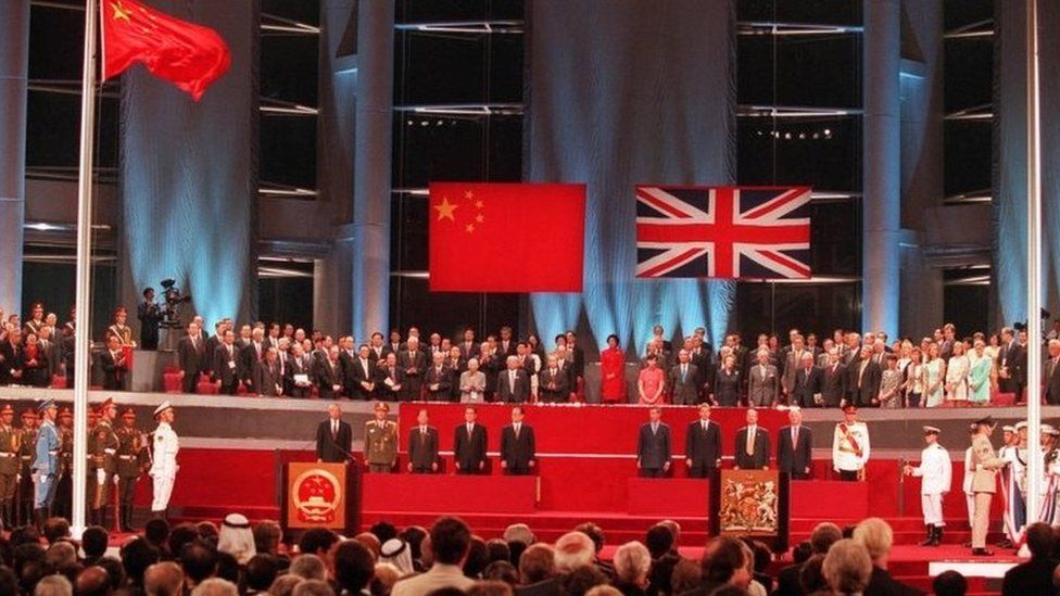 Handover ceremony in Hong Kong (1 July 1997)
