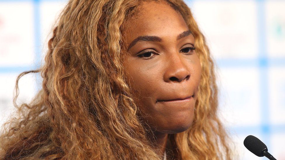 Serena Williams looked emotional during her new conference to announce her withdrawal from the China Open