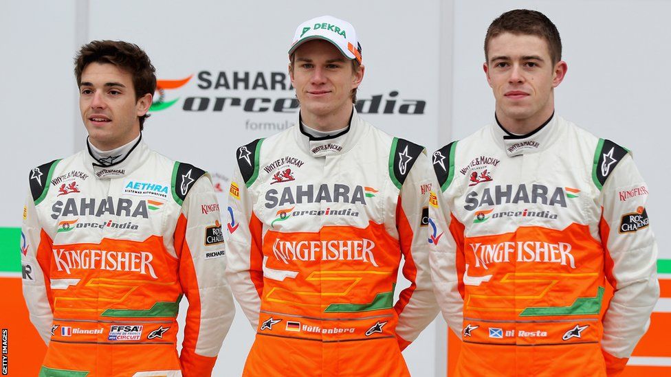 Bianchi as part of the Force India team in 2012