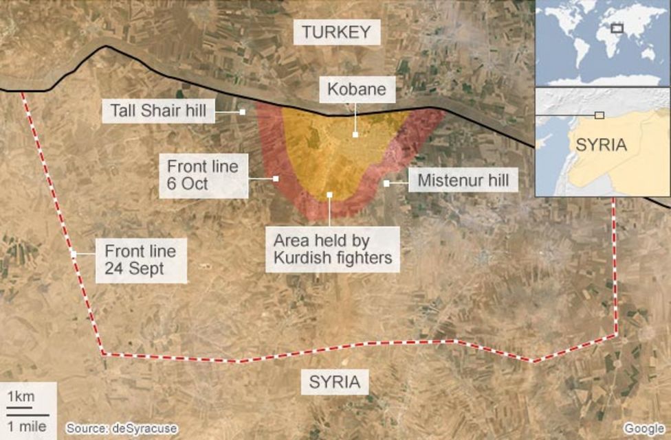 Kobane: Civilians flee IS street-to-street fighting - BBC News