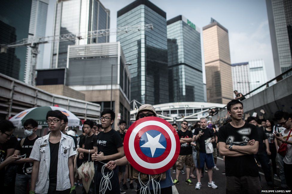Pro-democracy protesters in Hong Kong