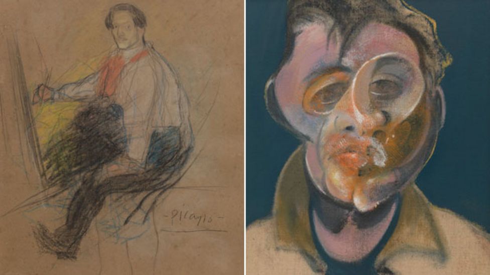 Unseen Pablo Picasso self-portrait goes on show in London - BBC News