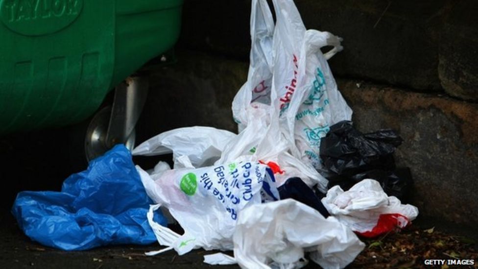 Minimum charge for carrier bags in Scotland introduced BBC News