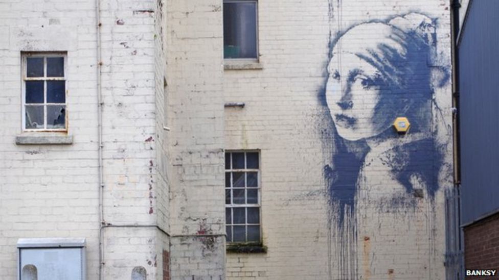 Banksys New Bristol Work Pierced Eardrum Vandalised Bbc News 