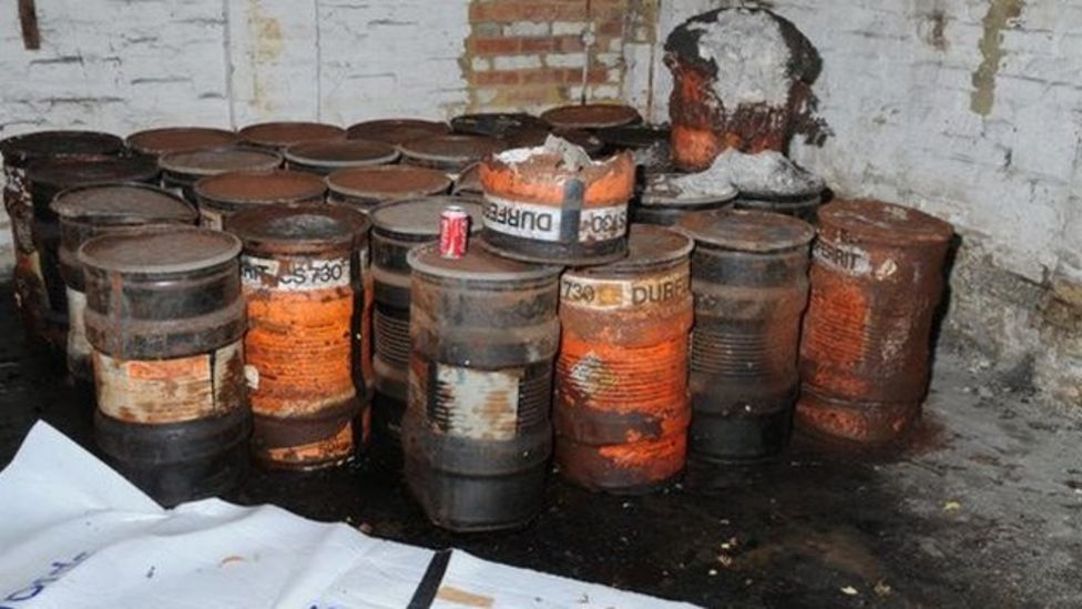Elmbridge garage illegally stored cyanide drums removed BBC News