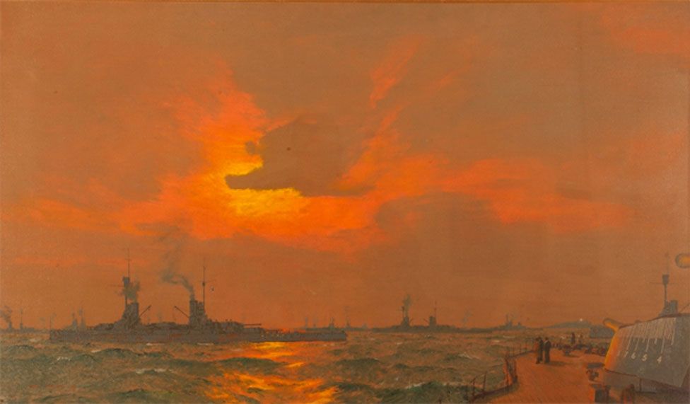 Painting of the German surrender by Charles Pears