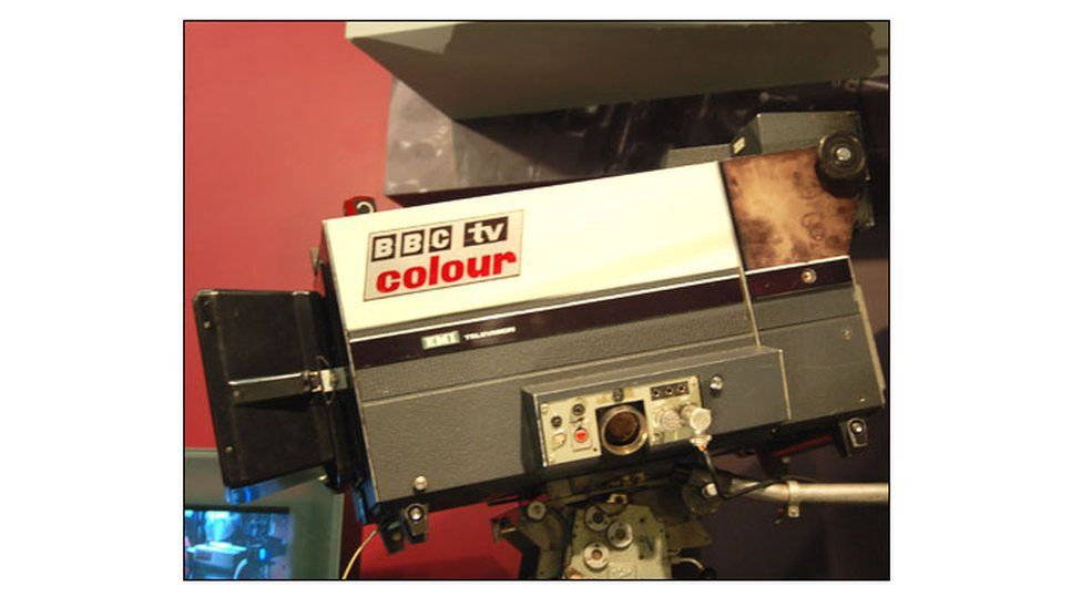 Camera teledu lliw y BBC yn 1972