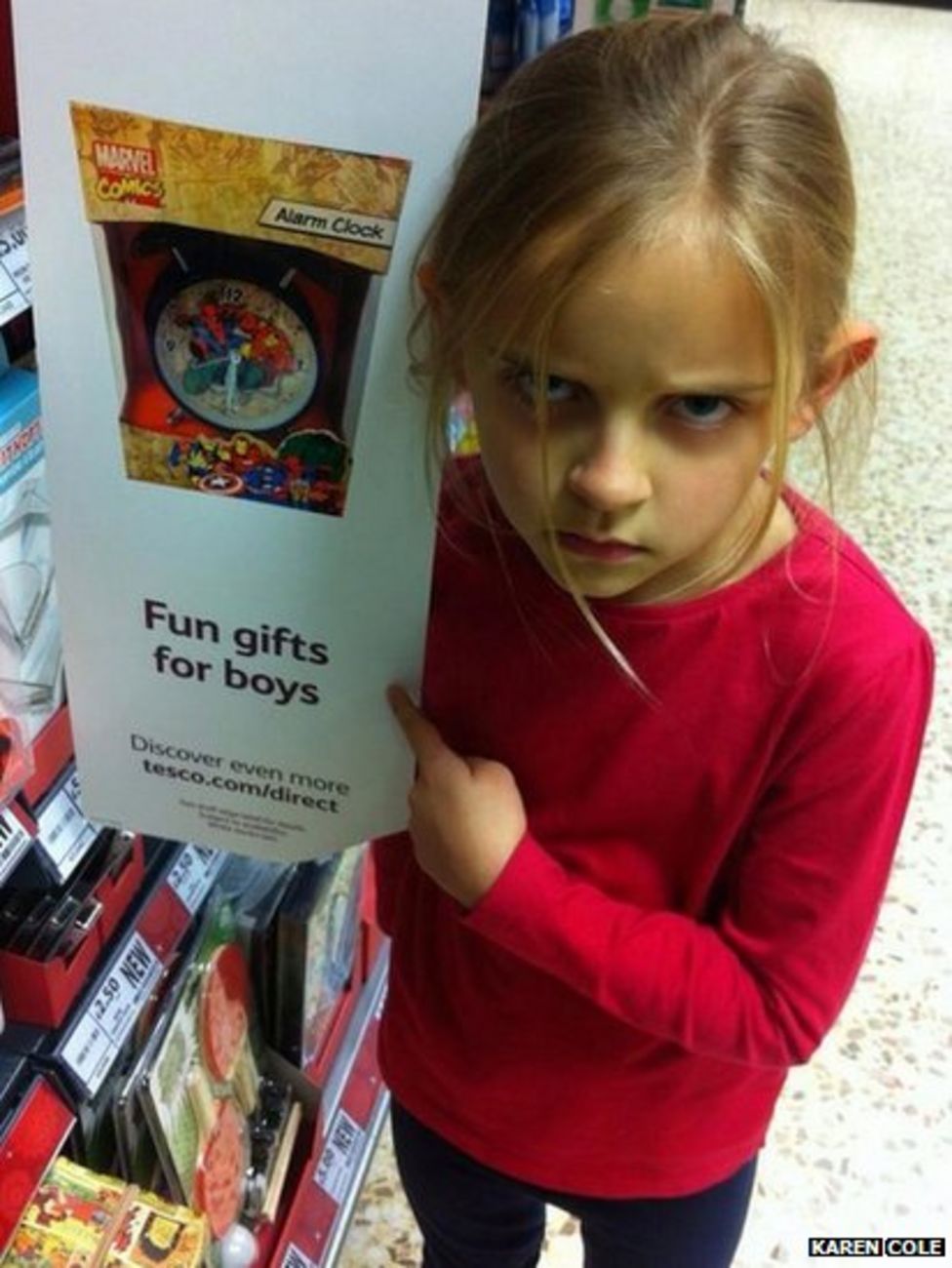 Tesco 'gifts for boys' sign removed after girl's complaint BBC News