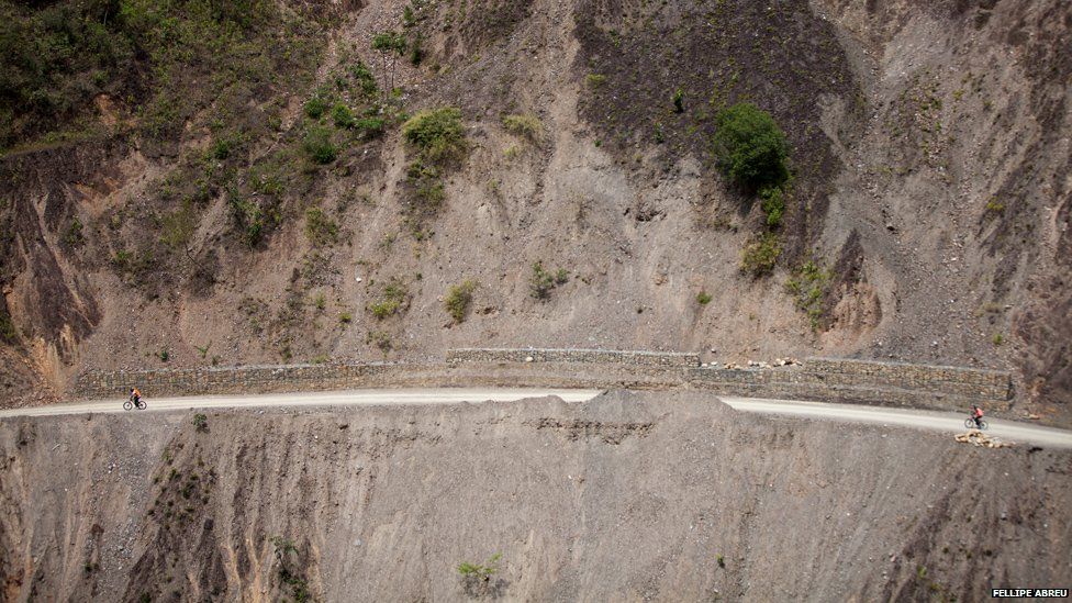A view of the Yungas road on 6 September, 2014