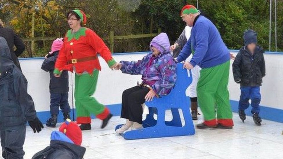 Wheelchair on ice rink wish granted for Risby 92yearold BBC News