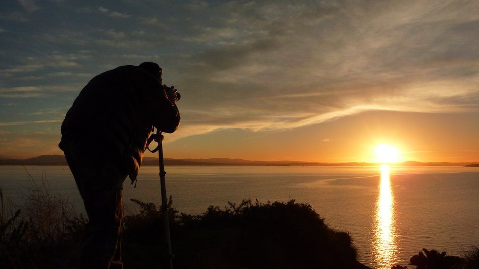 Burntisland sunset and photographer