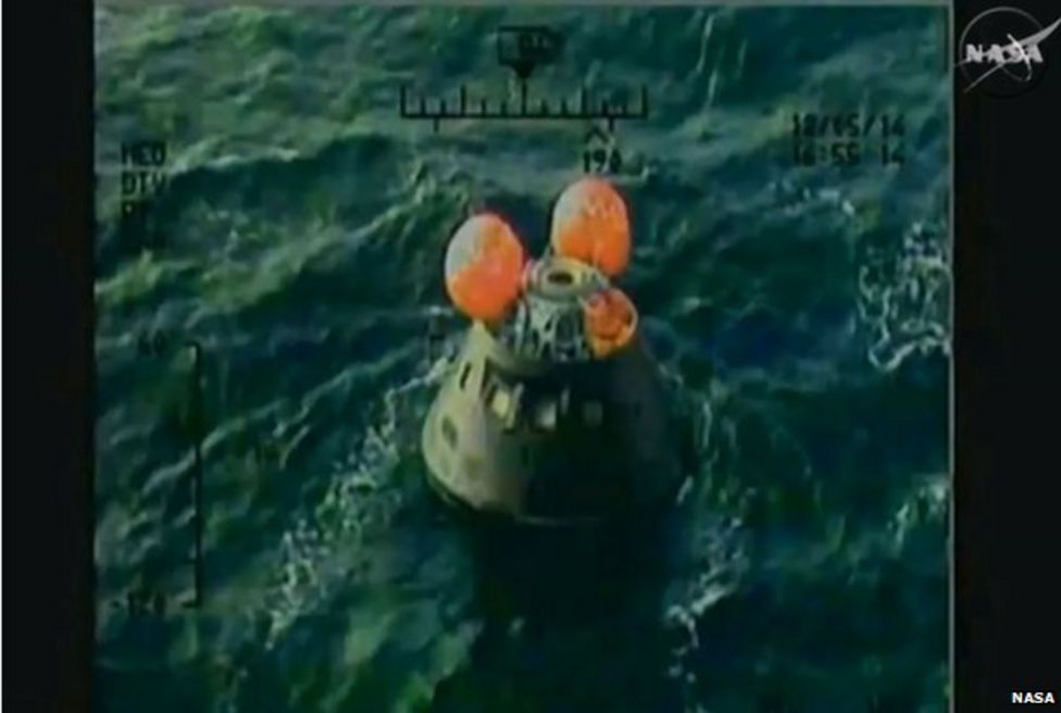 Nasa’s Orion spaceship makes splashdown BBC News