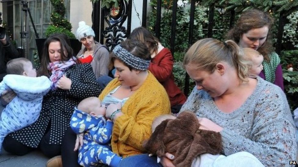 Claridge S Breastfeeding Row Protest By Mothers Bbc News