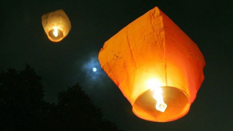 Sky lantern release ban is imposed by Powys council BBC News