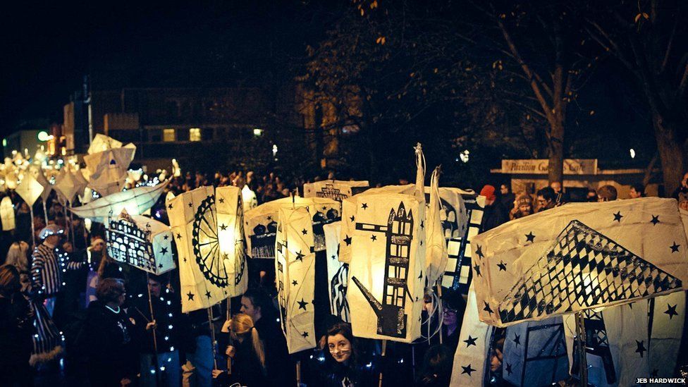 Brighton Winter Solstice Burning the Clocks BBC News