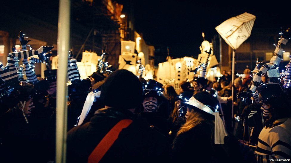 Brighton Winter Solstice Burning the Clocks BBC News