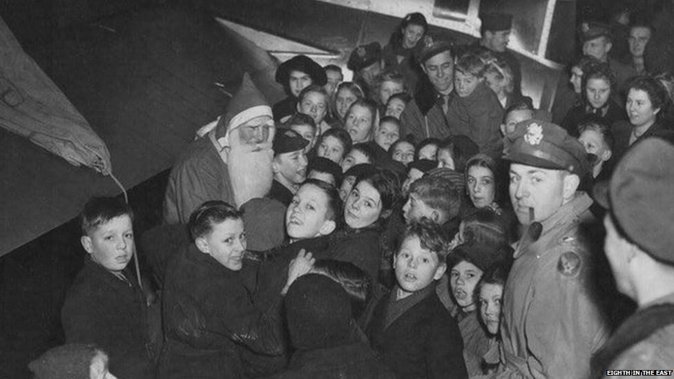 RAF Debach Christmas party 22 December 1944.