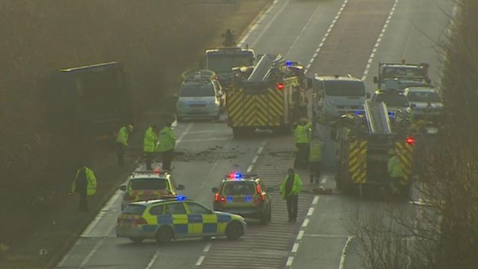 Man Dead After Car And Bin Lorry Crash On A6 At Burton Latimer Bbc News