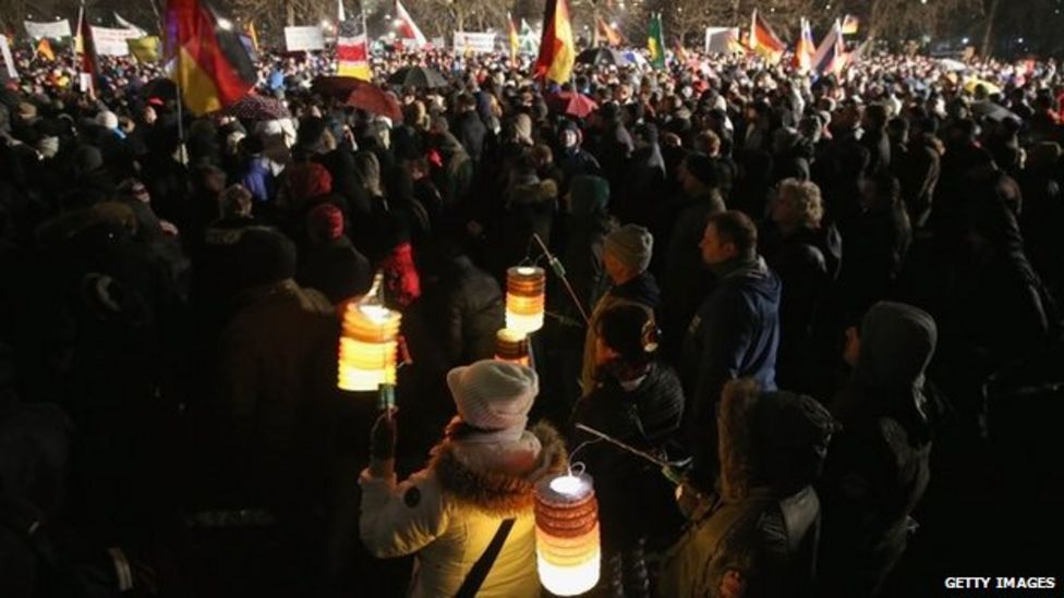 Germany Pegida Protests Islamisation Rallies Denounced Bbc News