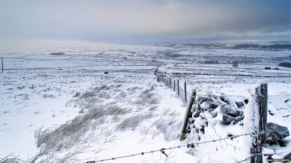 Snowy landscape in North Yorkshire