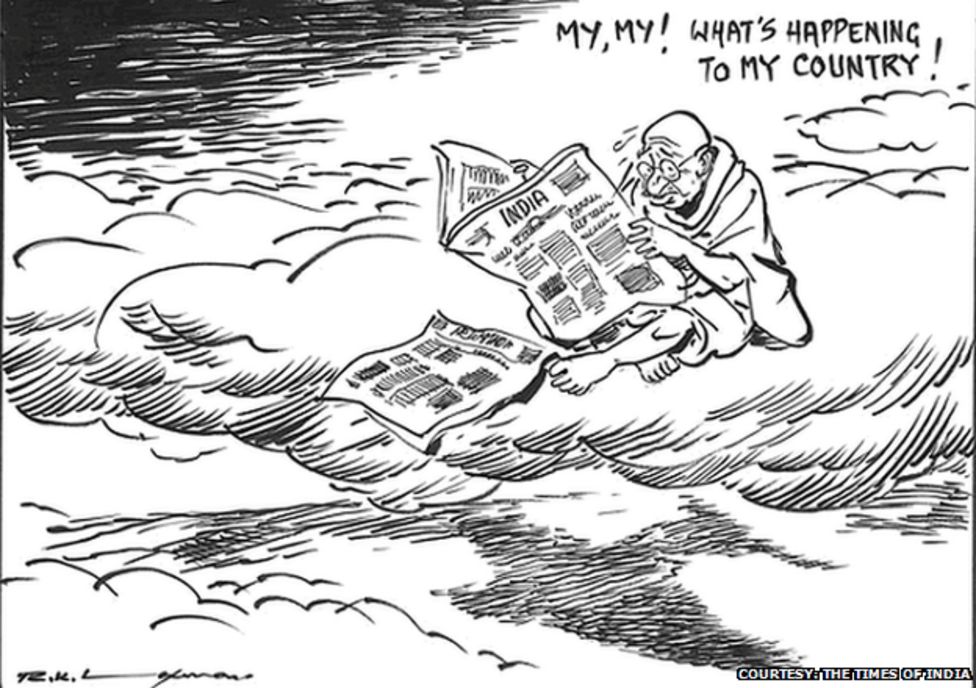 RK Laxman: Cartoonist behind India's 'Common Man' - BBC News