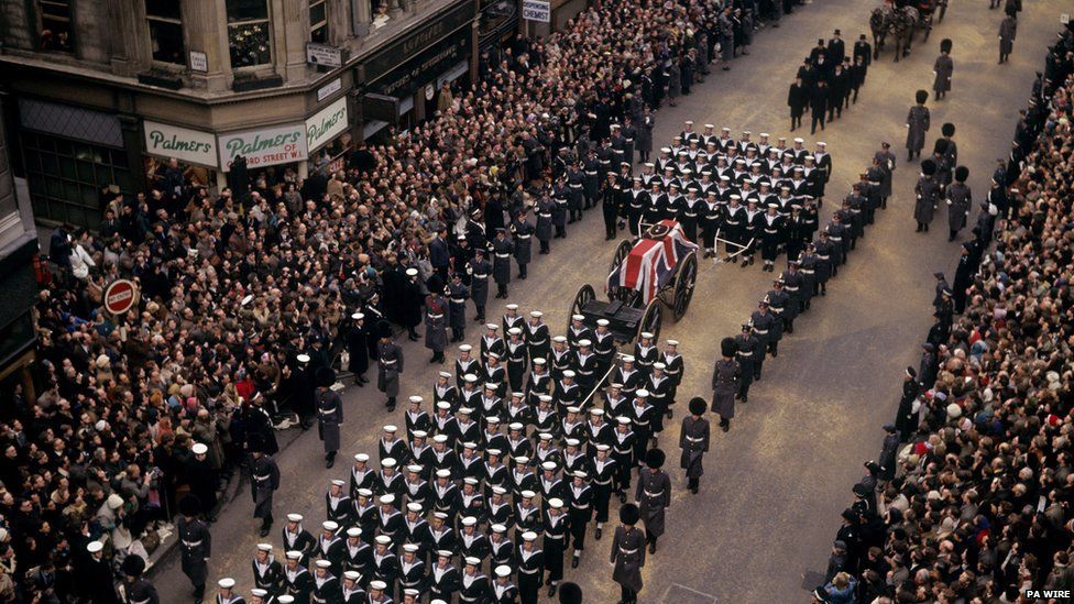 In pictures: Sir Winston Churchill's funeral 50 years on - BBC News