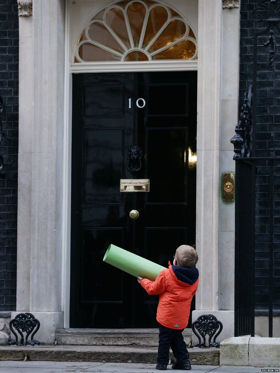 Six year-old Sam Brown at 10 Downing Street