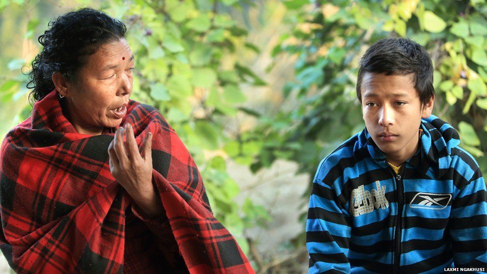 Sanu Kanchhi Thapa (left) and son Suraj