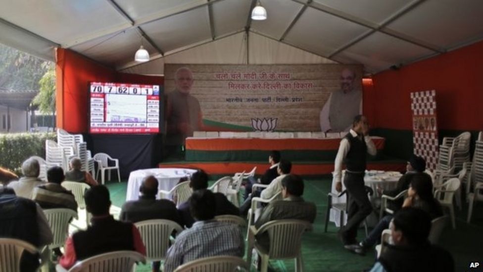 Delhi Election Arvind Kejriwal S Party Routs Modi S Bjp Bbc News Delhi Election Arvind Kejriwal S Party Routs Modi S Bjp Bbc News