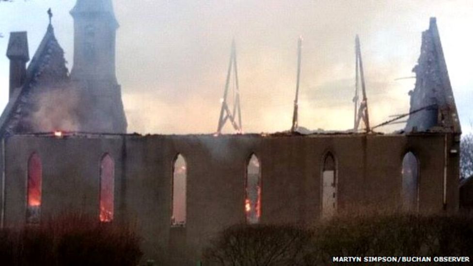Fire crews tackle blaze at church in Hatton BBC News