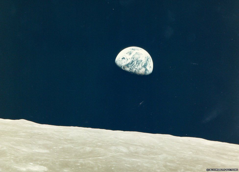 First Earthrise seen by human eyes, Apollo 8, December 1968