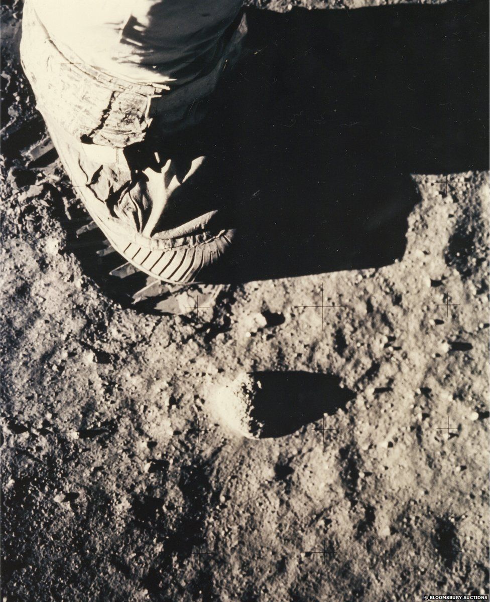 Boot print on the lunar surface, Apollo 11, July 1969