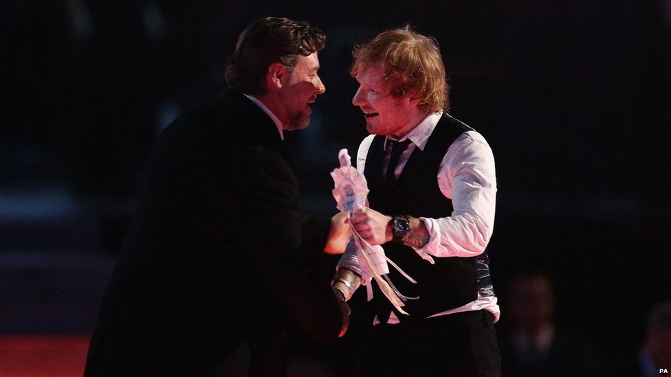 Ed Sheeran and Russell Crowe