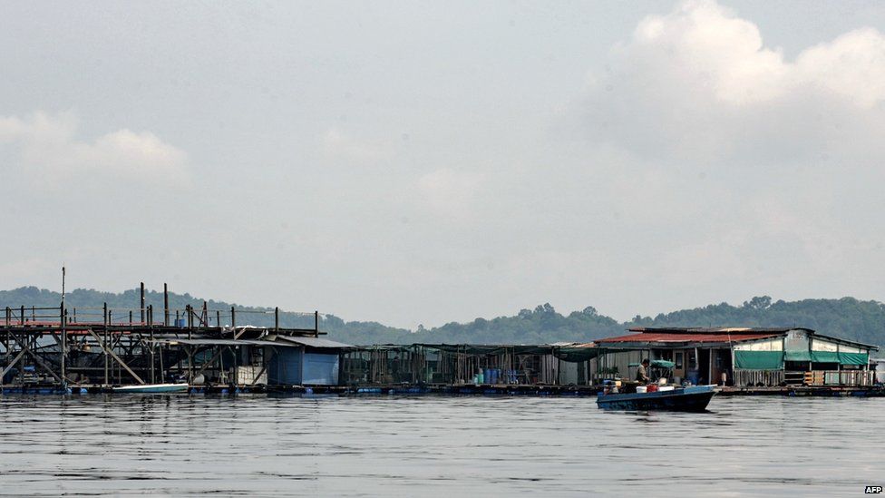 This photo taken on 26 March 2010 shows a floating fish farm in Singapore.