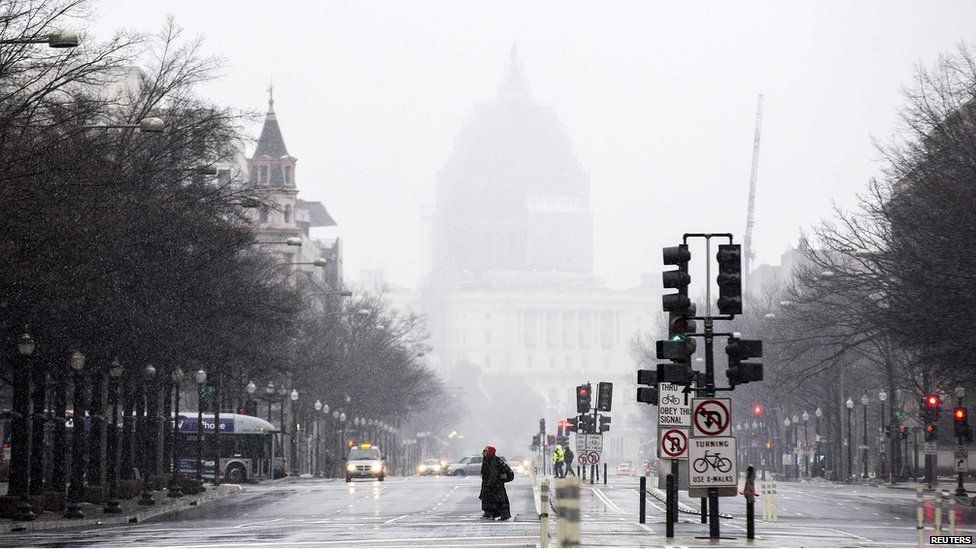Capitol dome in snow