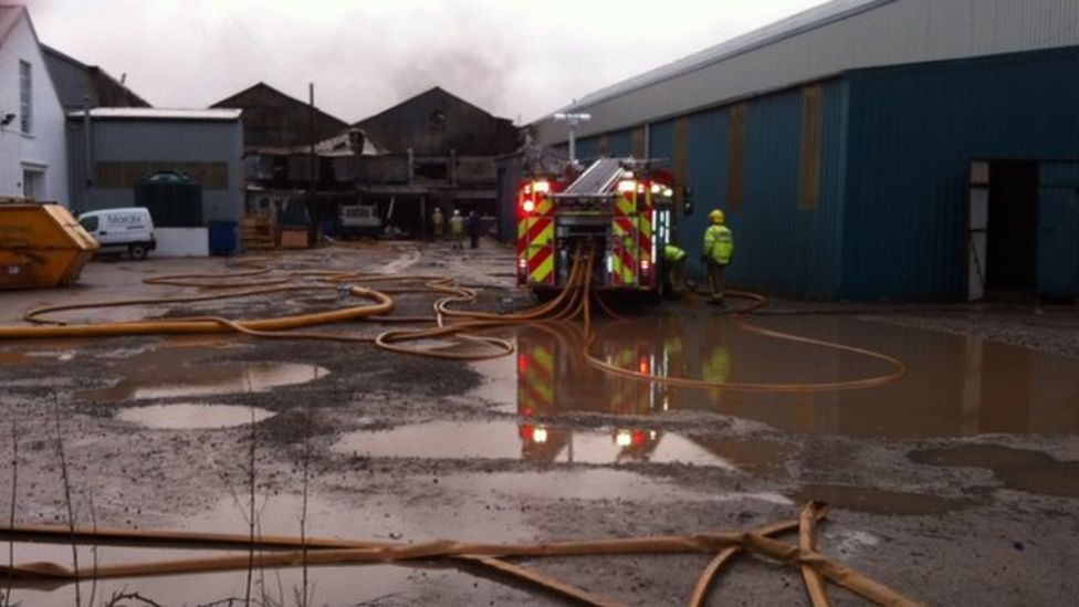 Kendal industrial estate fire blazes for 14 hours BBC News