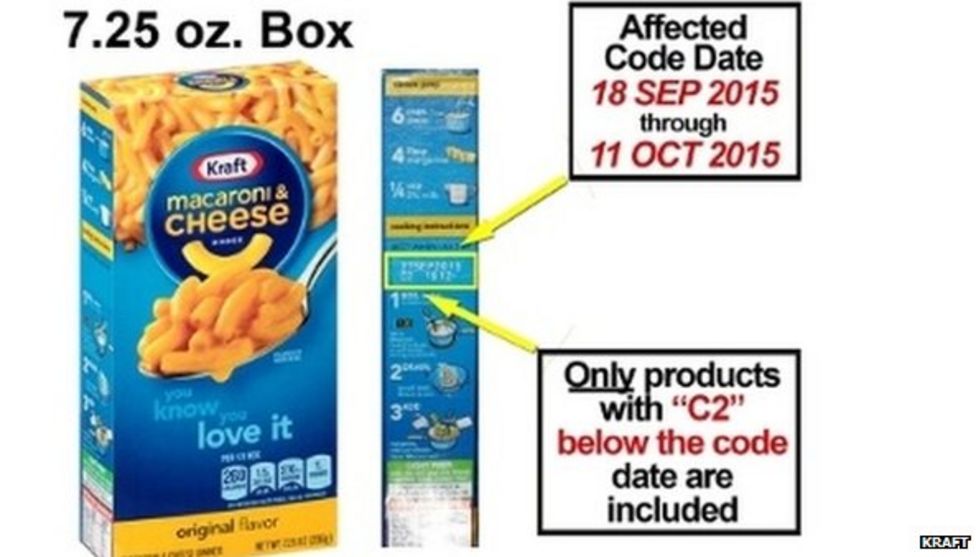 Kraft recalls six million macaroni and cheese boxes BBC News
