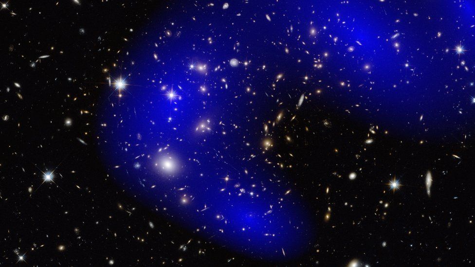 dark matter map over a galaxy