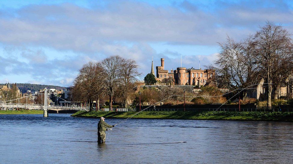Alistair Williams pictured this fisherman at work in Inverness.